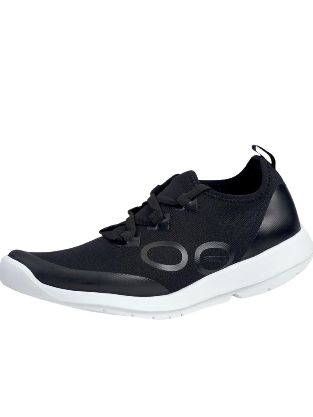 OOFOS Women's Black and White Athletic Slip-On Sneakers